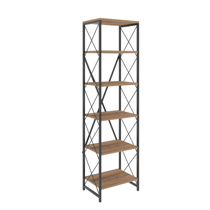 Hanah Home Suadiye Estantería Industrial Pino Atlántico y Negro